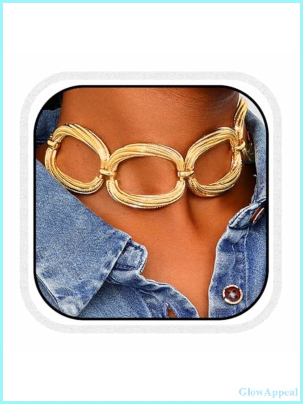 CLOACE Chunky Choker Necklace Gold Thick Punk Cuban Chain Jewelry for Women